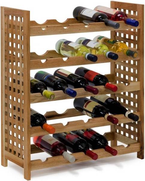 B2X Wine Rack Walnut 25 Bottles Wine Rack
