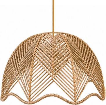 Innoteck Woven Rope Light Shade Chevron Weave Scalloped Edge Neutral Shade