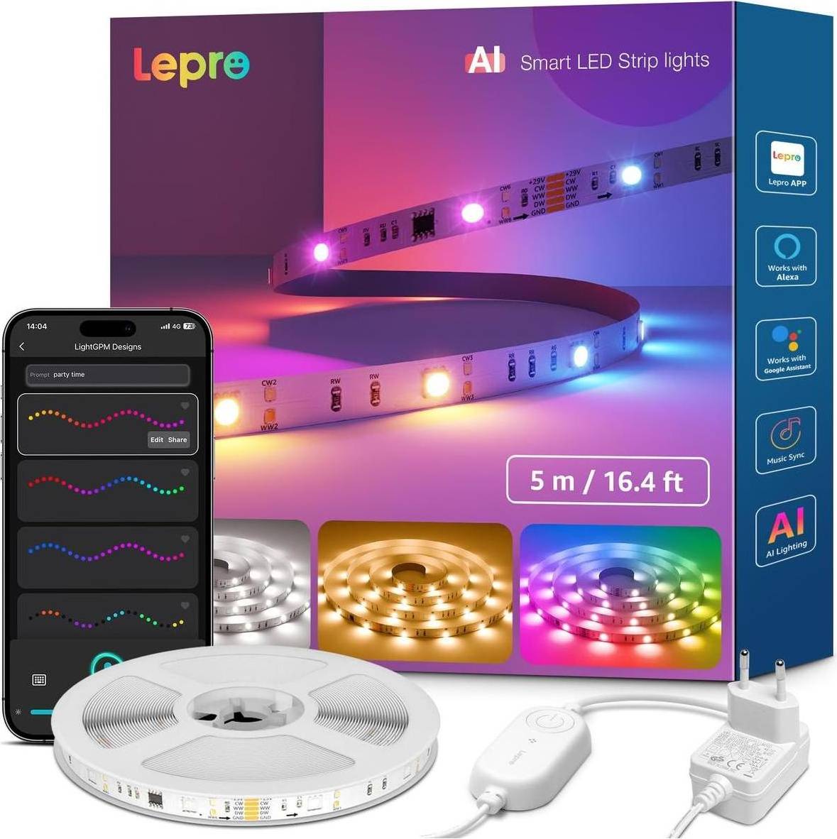 Lepro S2 5m Wi-Fi Bluetooth LED Remsa Ljuslist