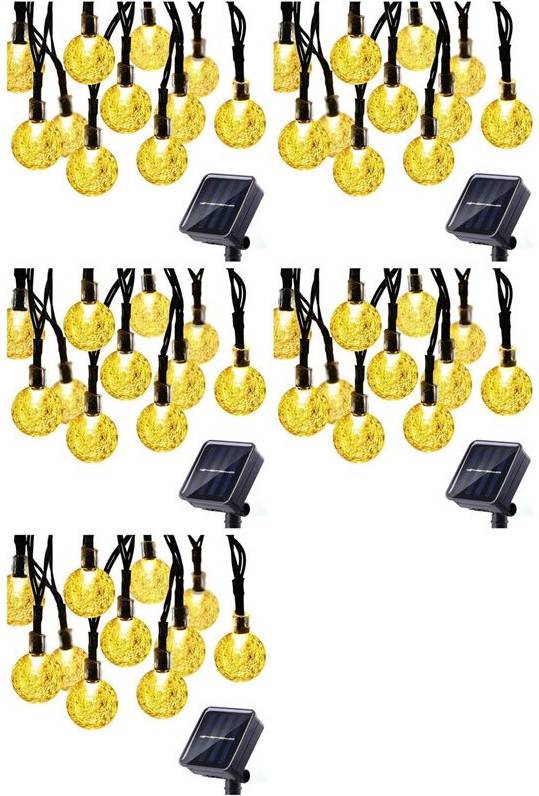 Typecat 5X 8 Modes Solar Light Bulbs Crystal String Light