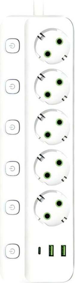 Kepptory EU Plug Electrical Socket 5 AC Outlets