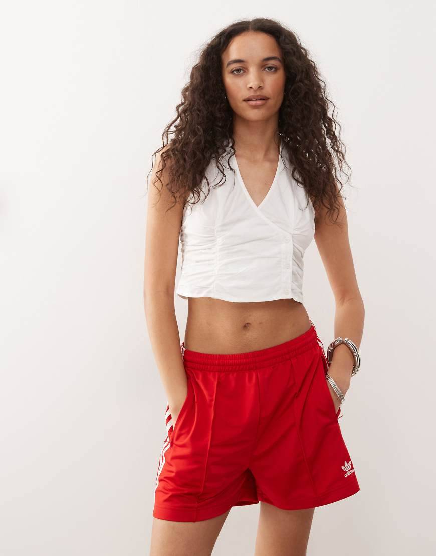 Halter Neck Wrap Top With Ruched Sides - White