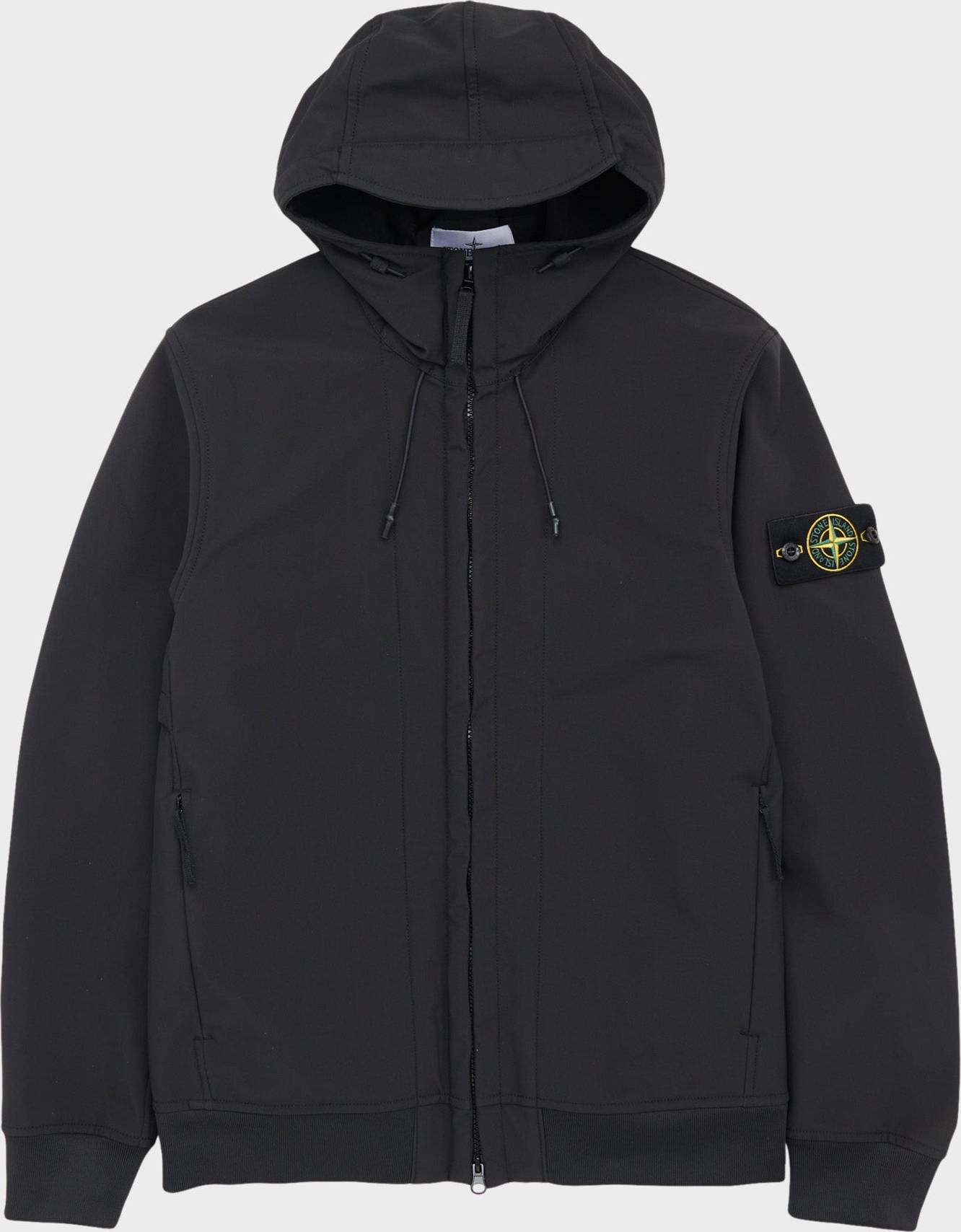Stone Island Let Jakke Soft Shell-R Hætte - Sort