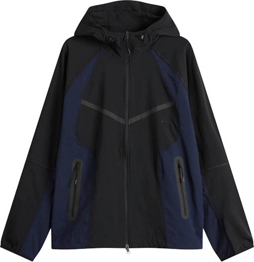 Nike tech full zip Nike Tech DriFIT Woven ColorBlock Windrunner Jacket - Black/Obsidian