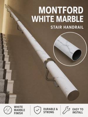 Direct Soft White Marble Effect 3.6M Handrail System
