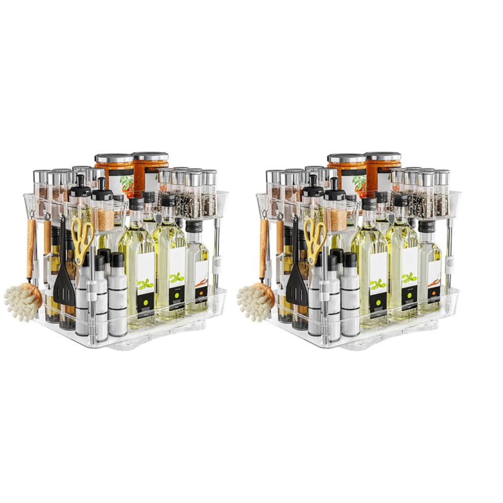 Saudism Double-Layer Rotating Rack Adjustable Two-Pack