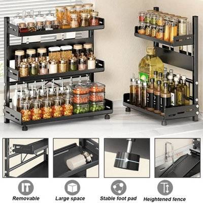 B&Q 3Tier Spice Rack Kitchen Storage Organiser