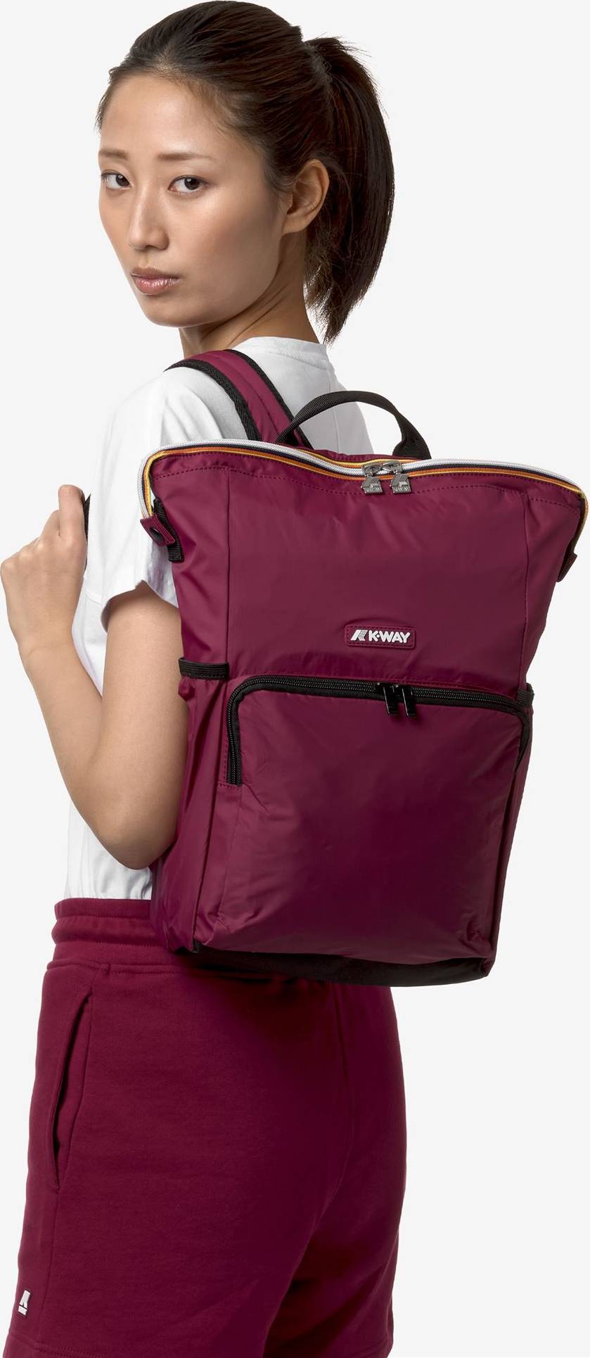 K-Way Packable Rain Jacket Backpack - Red