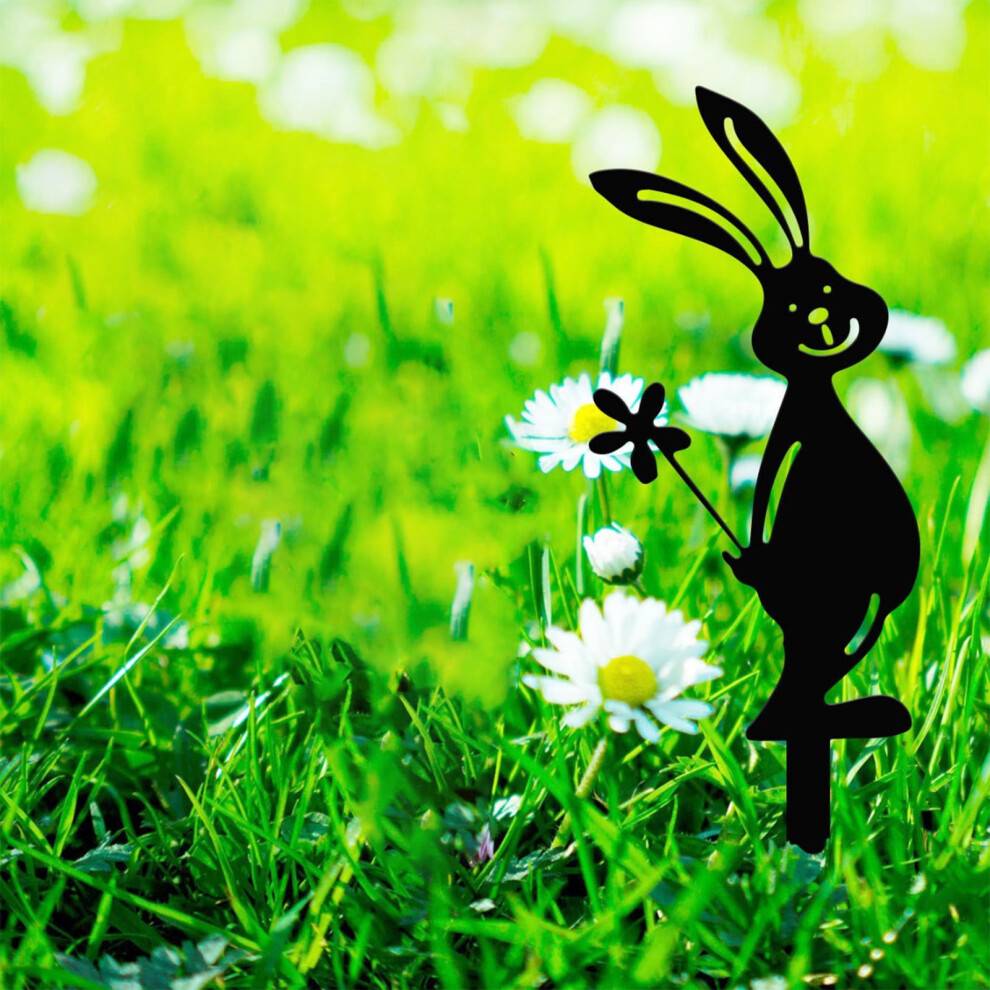 Easter Rabbit Garden Statue Metal Outdoor