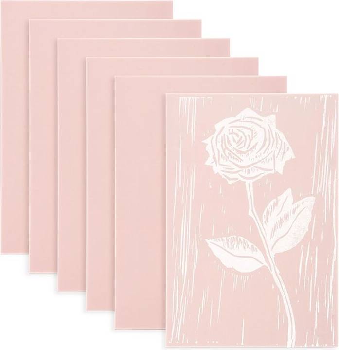 Tlily Linoleum Blocks 6PCS 4 Inch X 6 Inch Rubber Linocut Kit