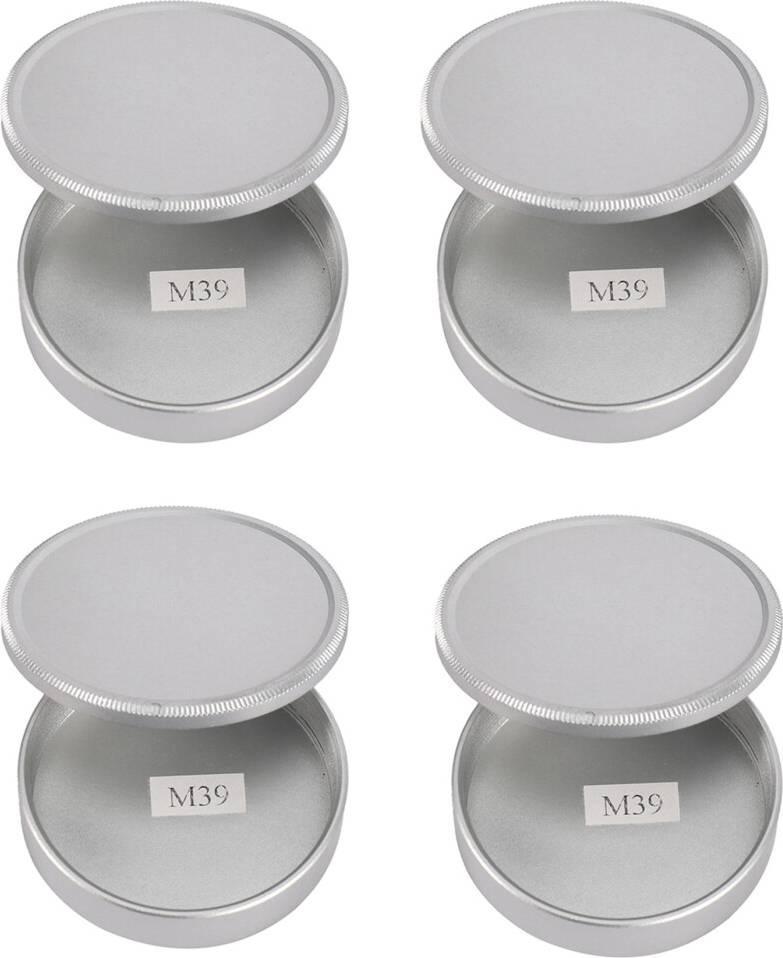 4X Metal Body Cap Lens Rear Cap Set M39 Ltm Lsm Screw Mount Rear Lens Cap