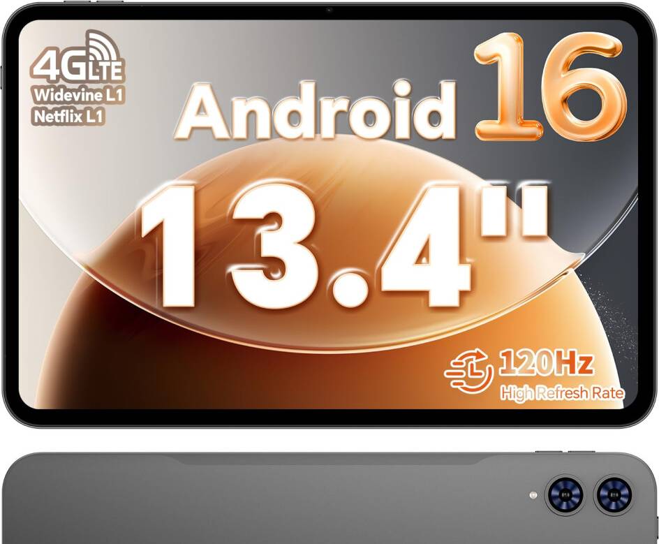 Tablet 13.4 Inch T65 Android 16