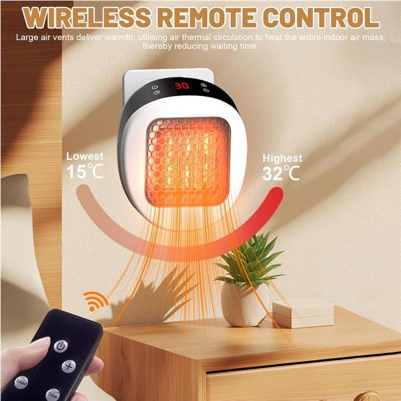 Socket Fan Heater with Remote Control
