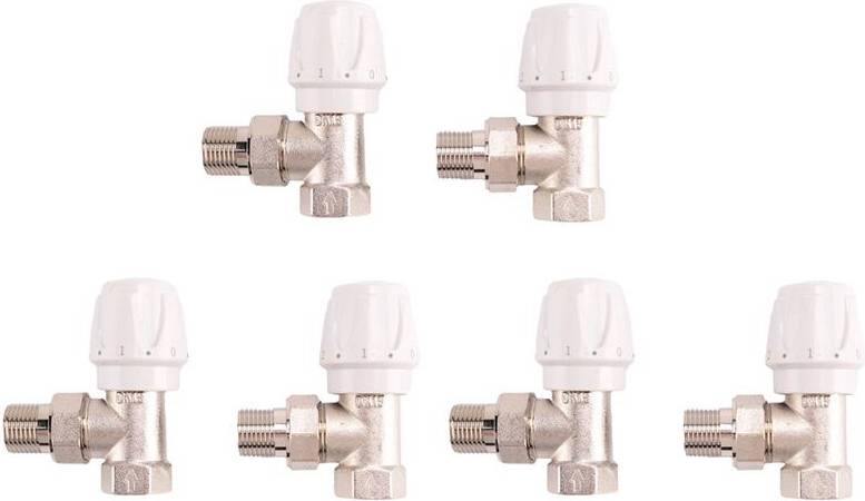 Thermostatic Radiator Valve 6Pcs 15mm X 1/2 Inch