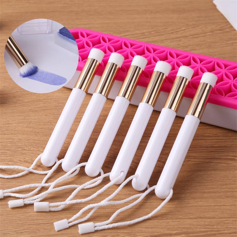 Mini Sminkborste Set Med Hållare - Rosa Ställ