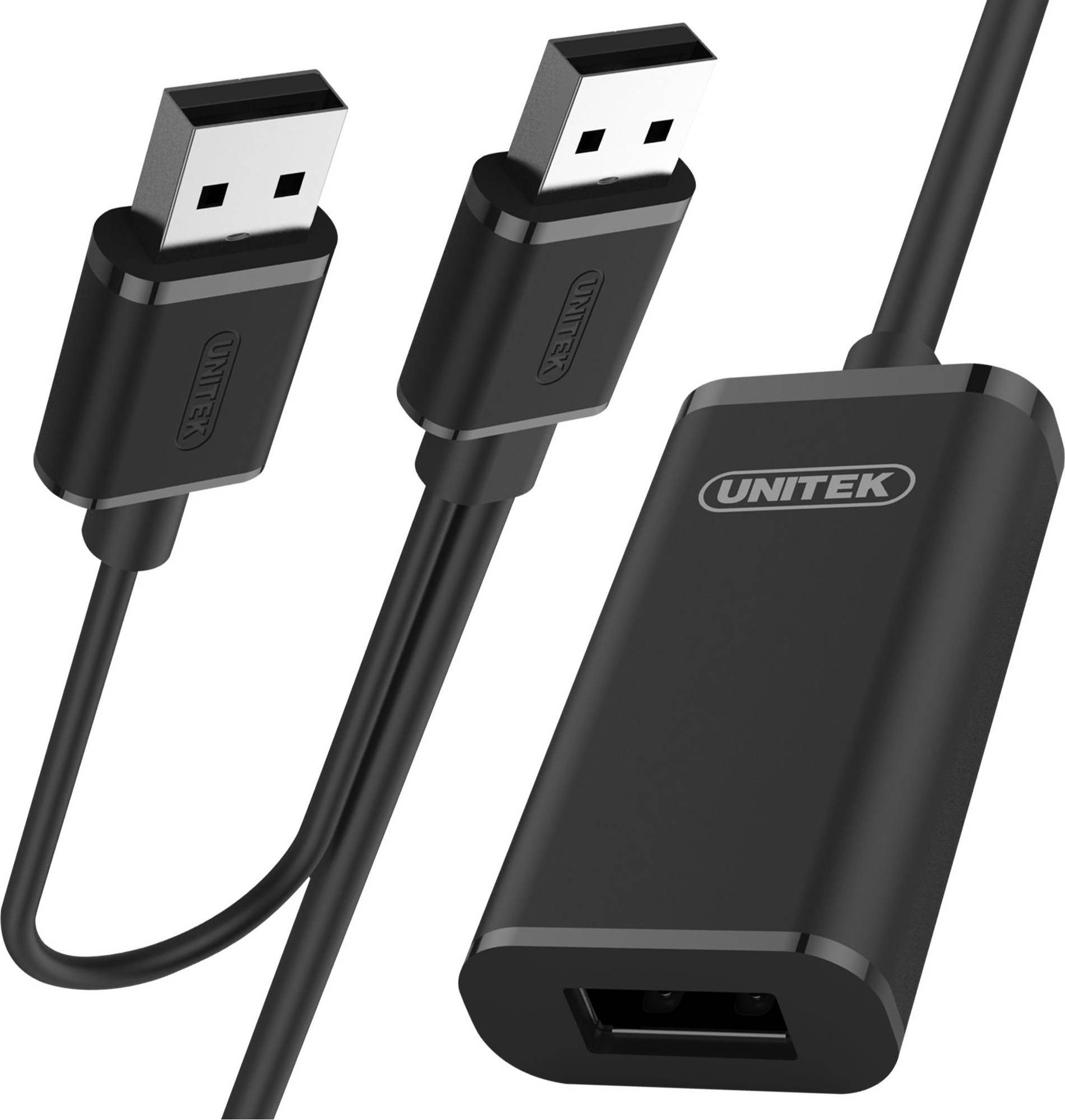 Unitek USB 2.0 Forlängerkabel Sort 5m