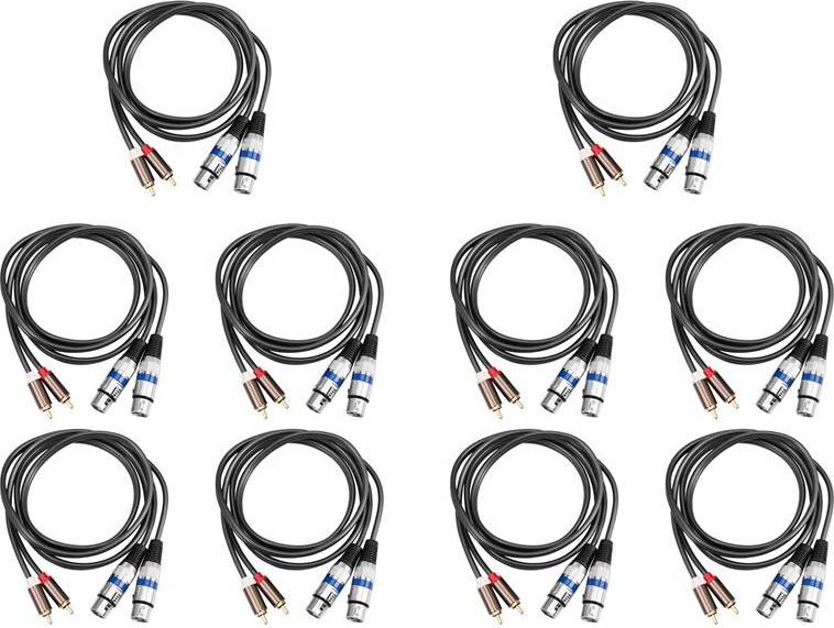 Typecat 10X Hifi Audio Cable 2 Rca To Xlr 3 Pin Amplifier 1.5m