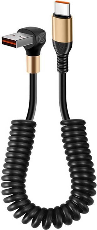 90 Degree Spring USB Type C Cable