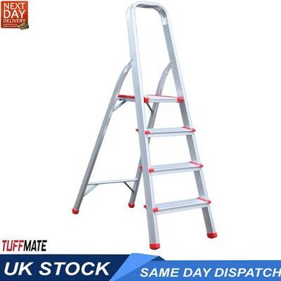 Step Ladder 4 Step Aluminum Folding Step Ladder