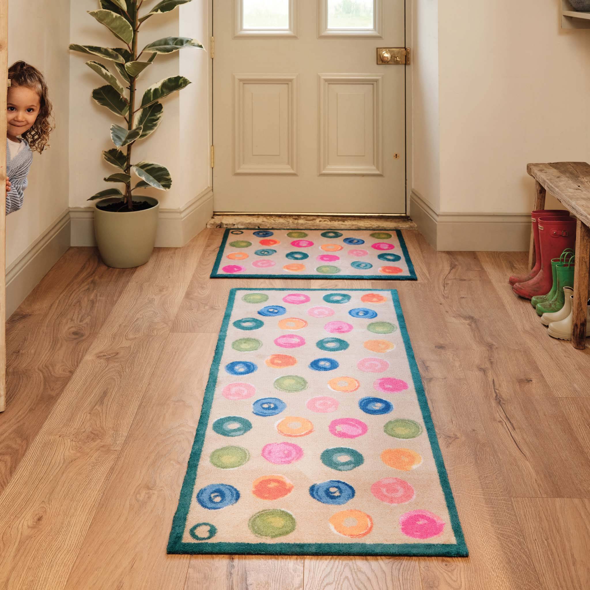 Hug Rug Painted Spots Charity Doormat Beige