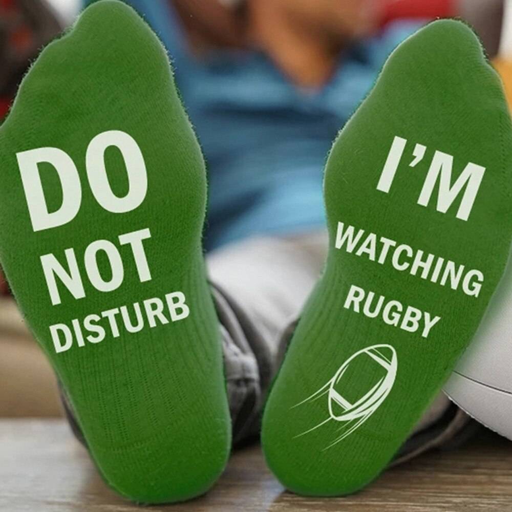 Bomullssockor Do Not Disturb Rugby - Grön