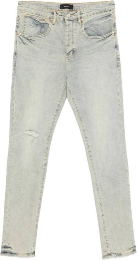 P002 Mid Rise Slim Jean - Blå