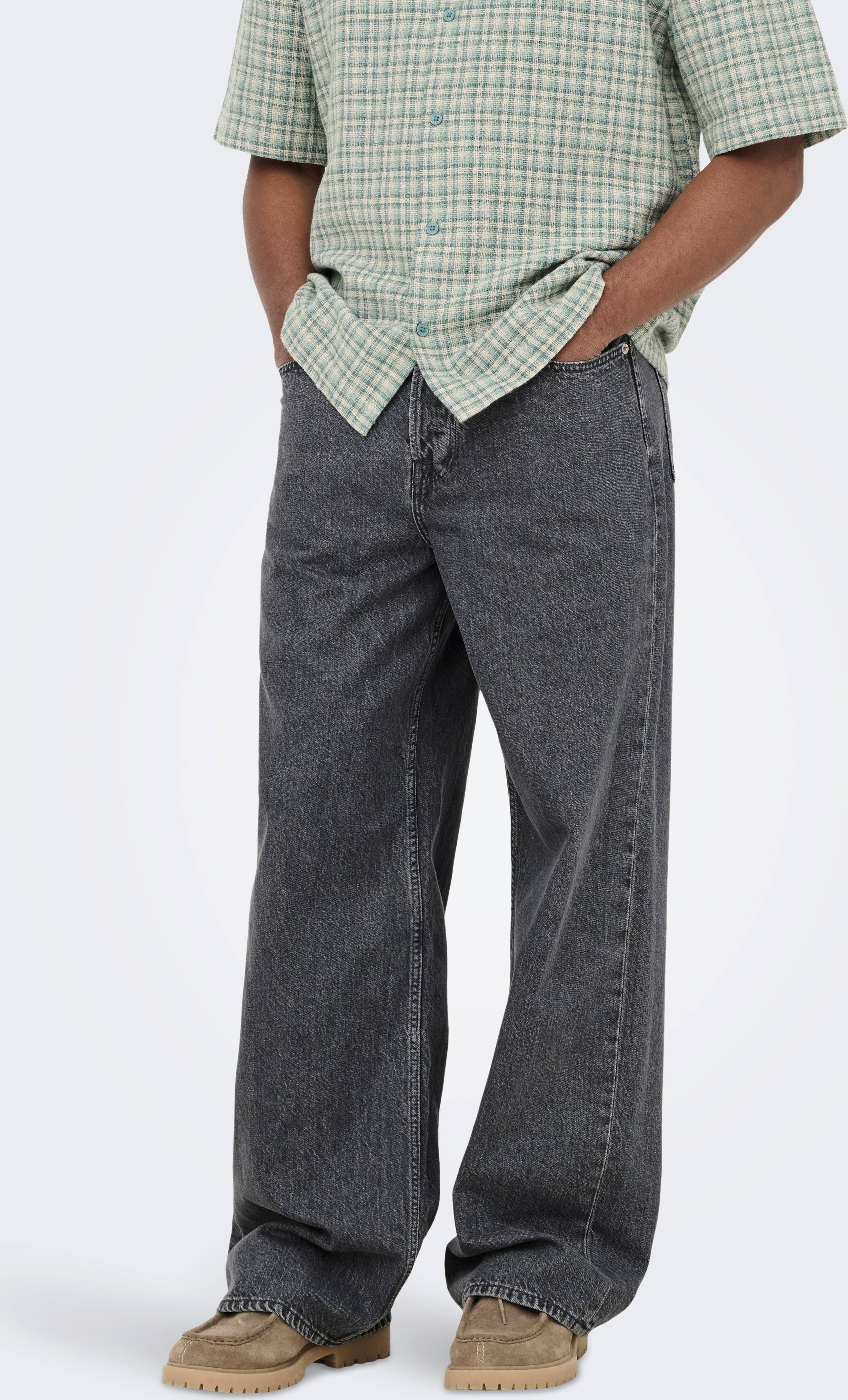 Only & Sons Mid Rise Wide Leg Fit Jeans