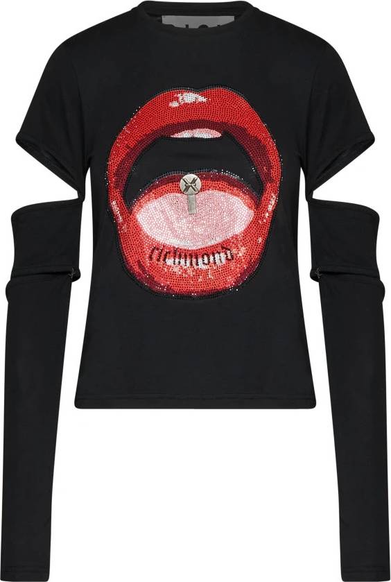 Richmond Iconic Print Layered Top - Sort