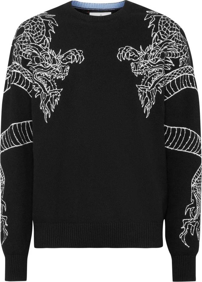 Philipp Plein Pullover Rund Hals Drake - Svart
