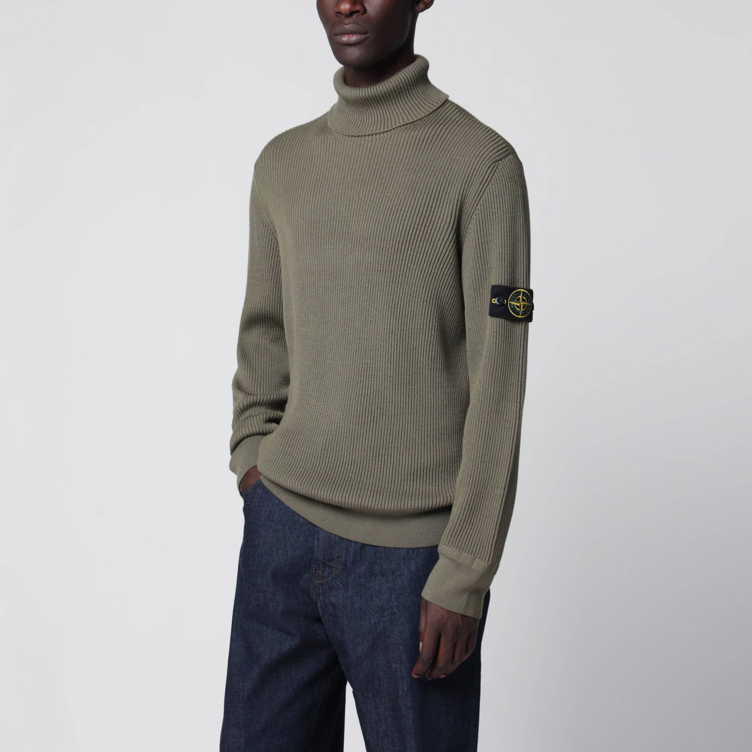 Stone Island Full Rib RWS Wool Stickade Tröjor Läder