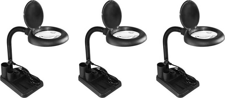 Typecat 3pcs LED Magnifying Lamp With Light Table Desk Lamp