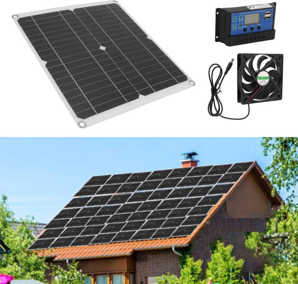25W Solar Panel with LCD Controller
