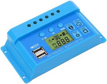 Solar Charge Controller Adjustable Lcd Display Blue