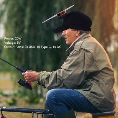 20W Round Solar Panel With Baseball Cap
