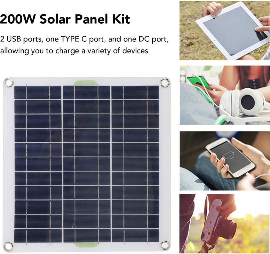 200W Solar Panel Kit Blue Controller OBD