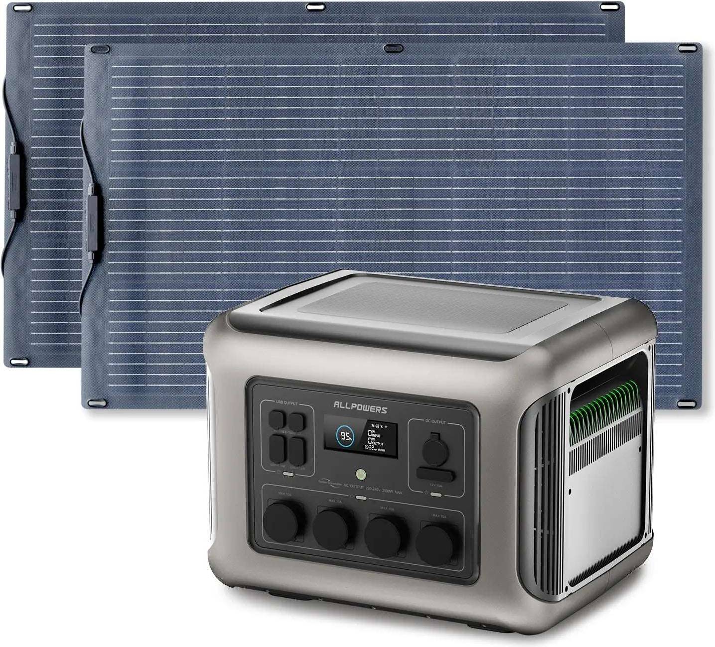 Solar panel kit 100w Allpowers Solar Generator Kit 2500W R2500 SF100 100W Flexible Solar Panel