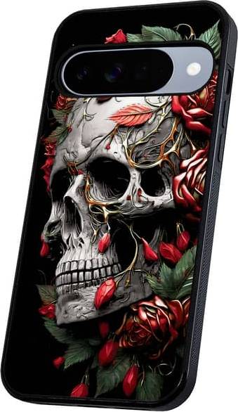 Google Pixel 10 Pro Mobilskal Skull Roses