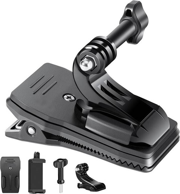 Saudism 360 Rotation Backpack Strap Quick Clip Mount