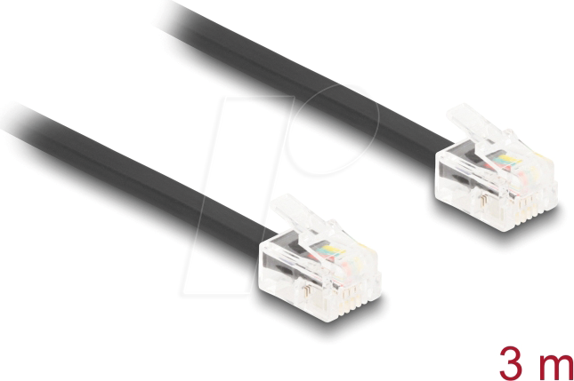 DeLock Telefonkabel Sort