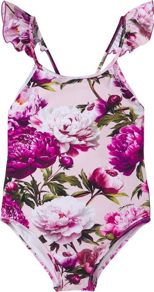 Dolce & Gabbana Kids Floral Ruffled Swimsuit