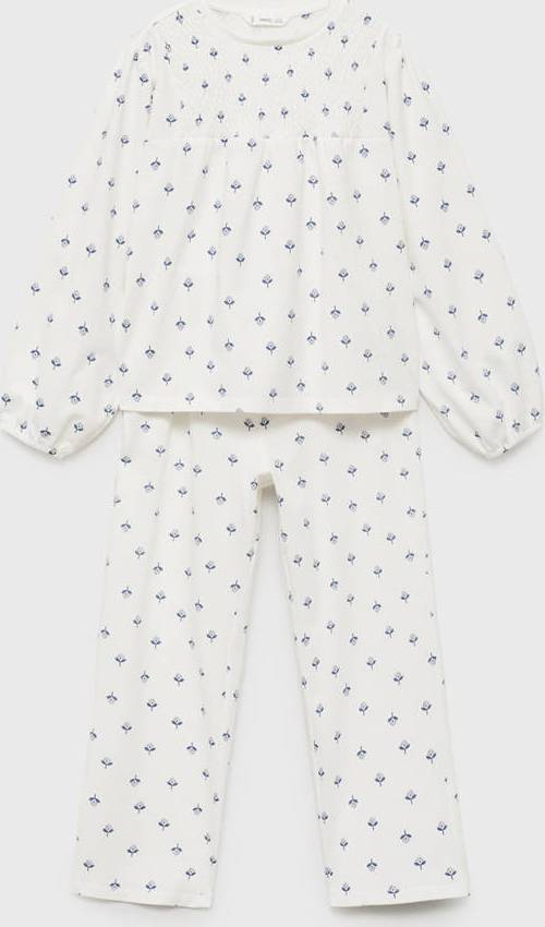 Mango Printed Cotton Pyjamas - White