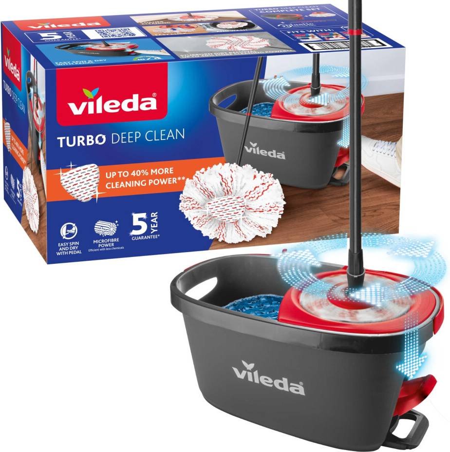 Vileda spin mop and bucket Vileda Turbo Deep Clean Spin Mop Bucket Set