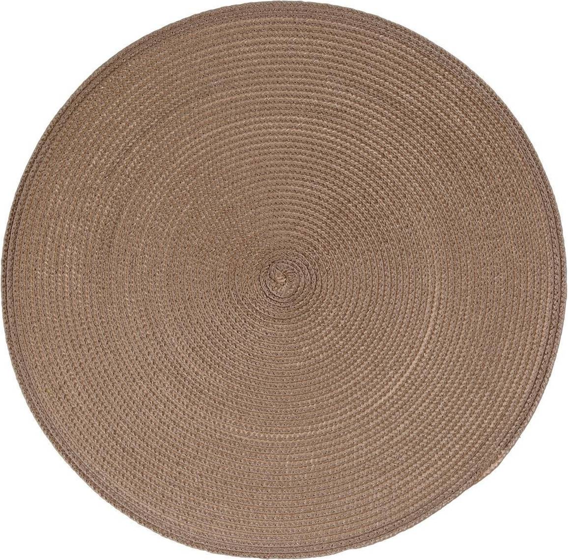 Secret de Gourmet Set Table Rond Tressé Taupe Set de table Beige