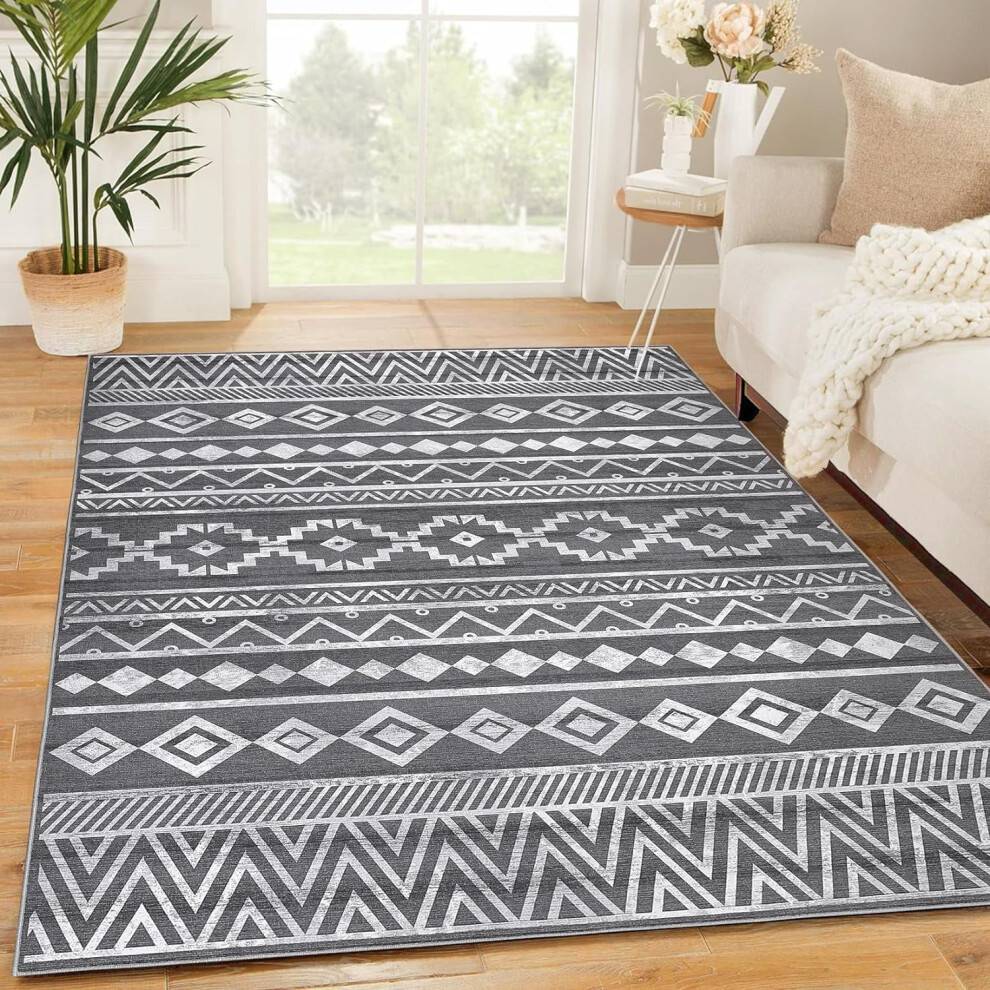 Polyester Boho Geometric Area Rug 8' x 10'