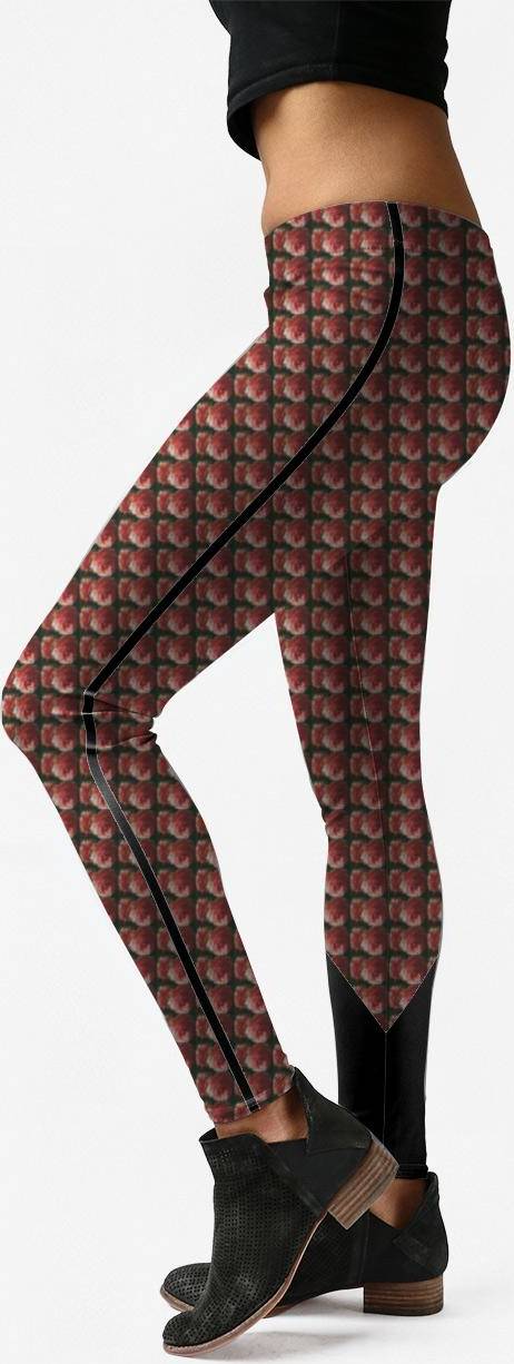 Pink roses Vida Printed Pattern Leggings Pink Roses