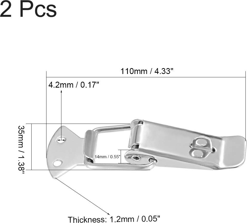 Uxcell 304 Stainless Steel Spring Loaded Toggle Box