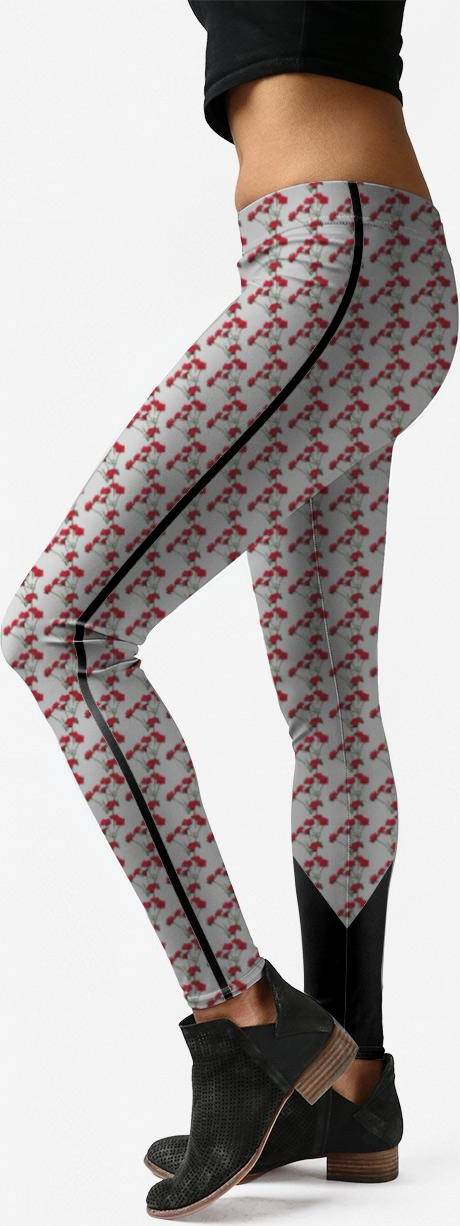 Red roses Vida Printed Pattern Leggings - Red Roses