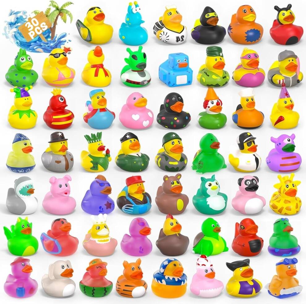 KAHEIGN 30Pcs Rubber Ducks Random Assortment