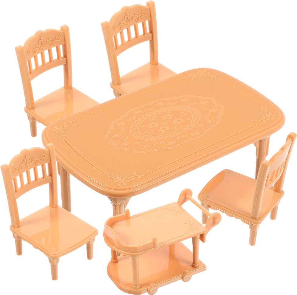 Plastic kids table and chairs Mini Dollhouse Kitchen Set