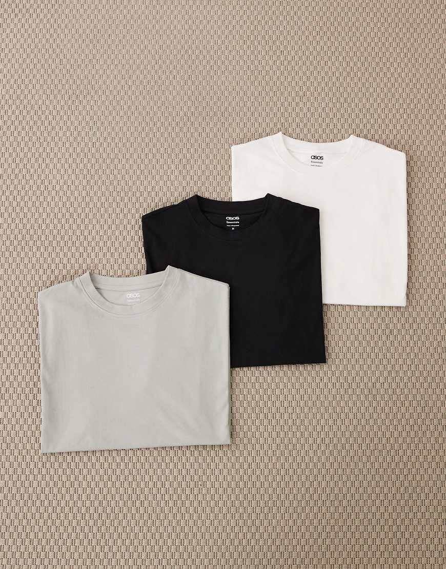 ASOS DESIGN Essentials 3 Pack Oversized T-Shirts - Multi